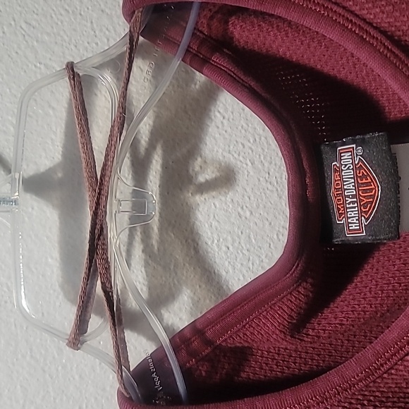 HARLEY DAVIDSON Long Sleeve Thermal Shirt XL Maroon Bikercore Graphic Tee EUC - Picture 9 of 13
